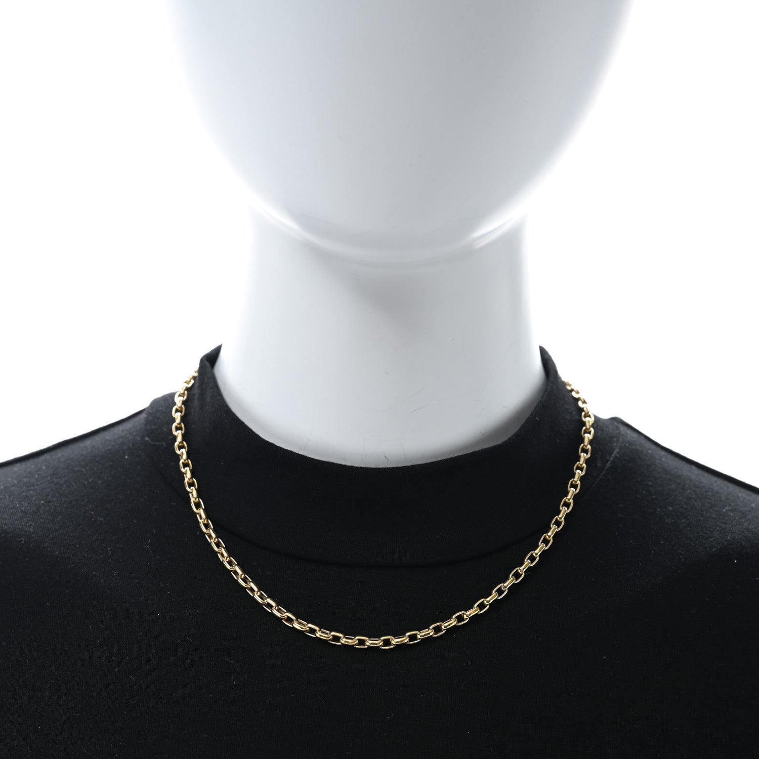 Roberto Coin 18K Yellow Gold Square Link Necklace 17" 2 of 4