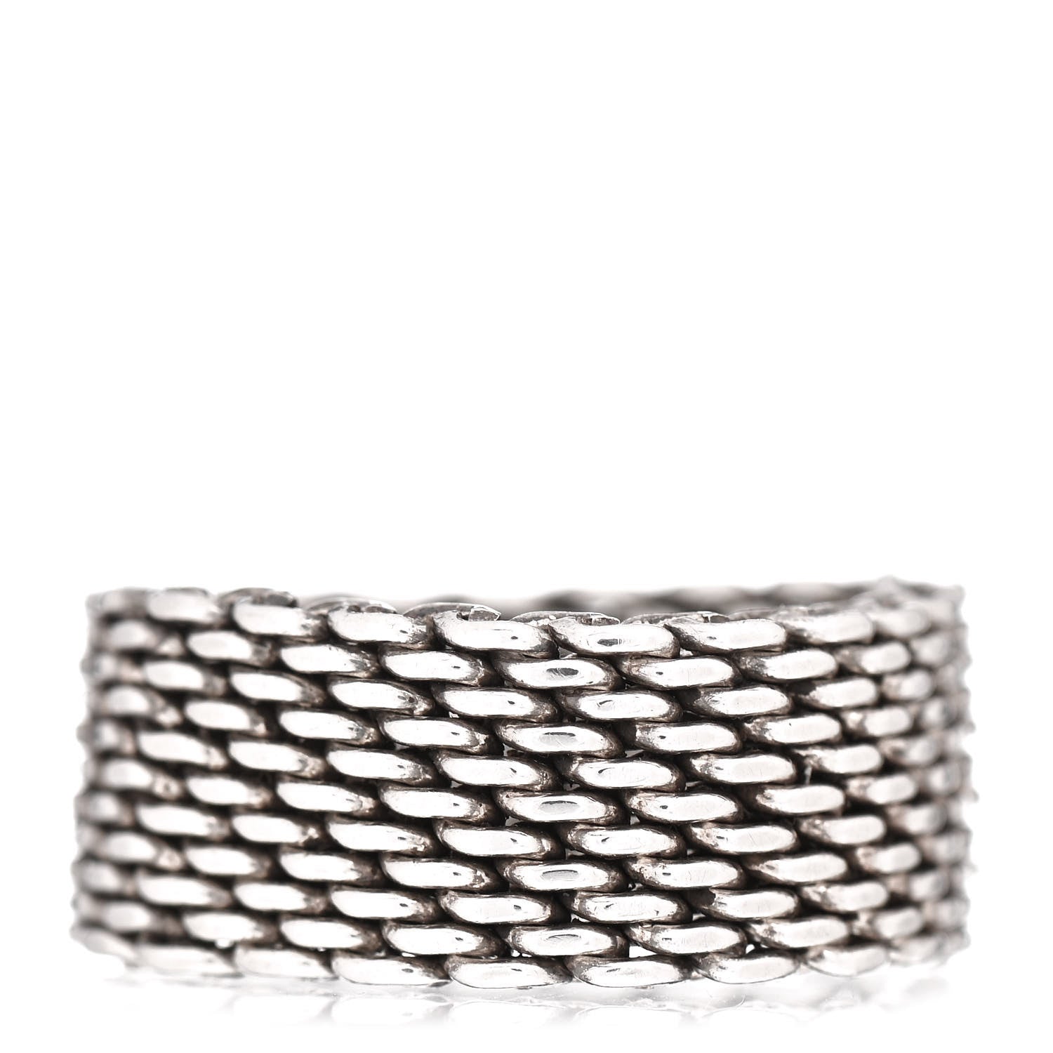 Tiffany Sterling Silver Somerset Mesh Ring 57 8 3 of 4