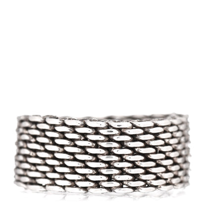 Tiffany Sterling Silver Somerset Mesh Ring 57 8 3 of 4