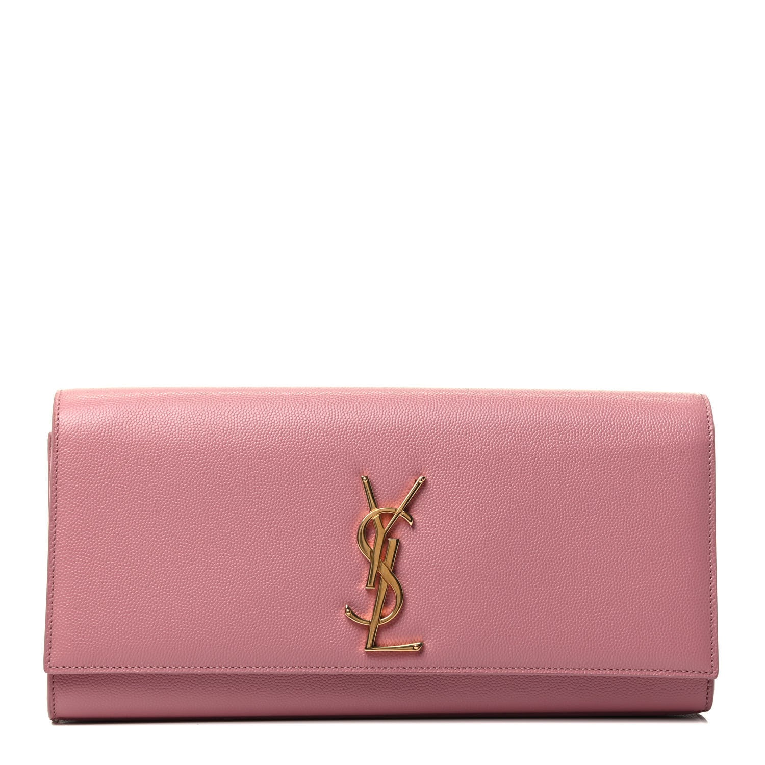 Saint Laurent Grain De Poudre Classic Monogram Cassandre Clutch Pink 1 of 3