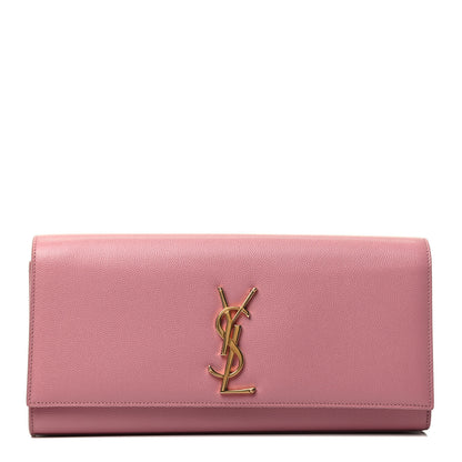 Saint Laurent Grain De Poudre Classic Monogram Cassandre Clutch Pink 1 of 3