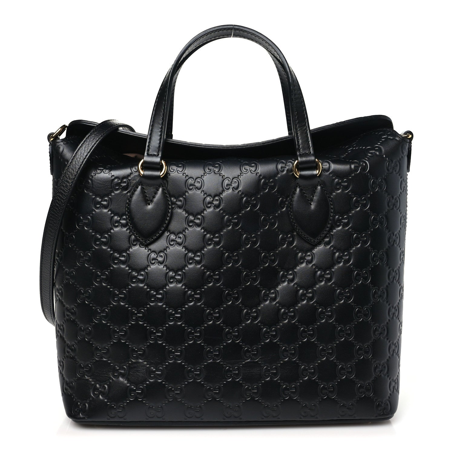 Gucci Guccissima Linea A Foldover Tote Black 1 of 10