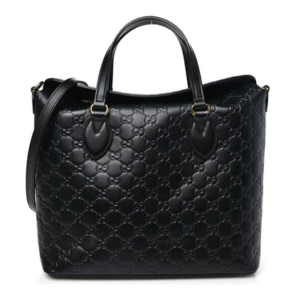 Gucci Guccissima Linea A Foldover Tote Black 1 of 10