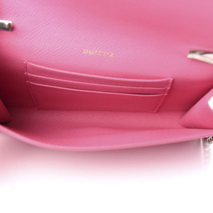 Balenciaga Signature Grained Calfskin Logo Ville Wallet on Chain Bubble Gum Black 5 of 10
