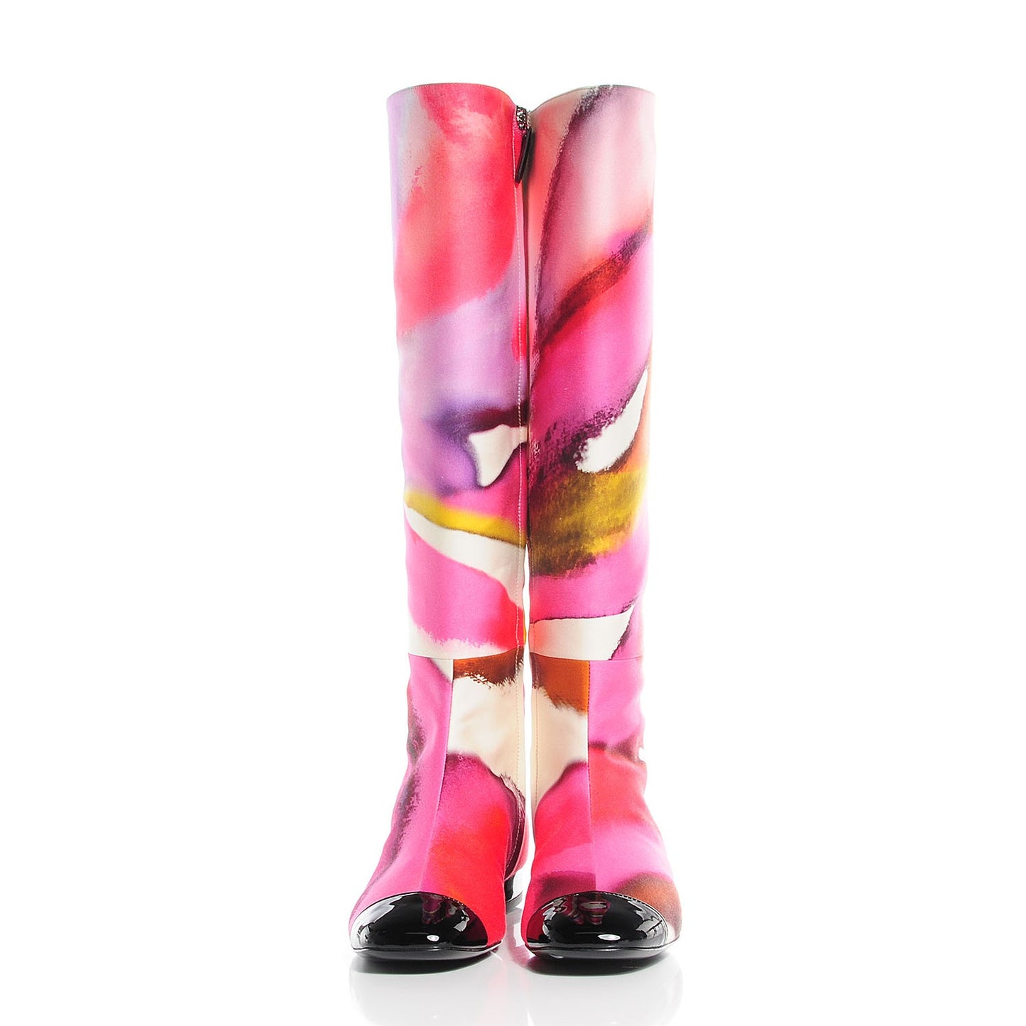 Patent Cap Toe Happy Hippie Boots 37.5 Multicolor