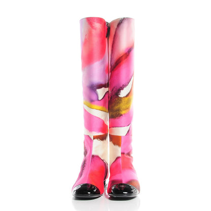 Chanel Patent Cap Toe Happy Hippie Boots 37.5 Multicolor 2 of 7