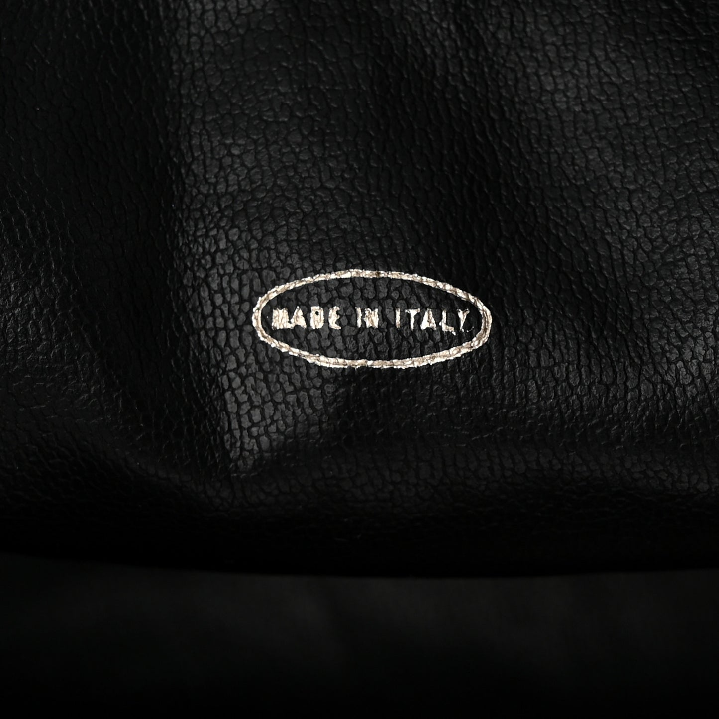 Grained Calfskin Quilted Drawstring Bucket Bag Black