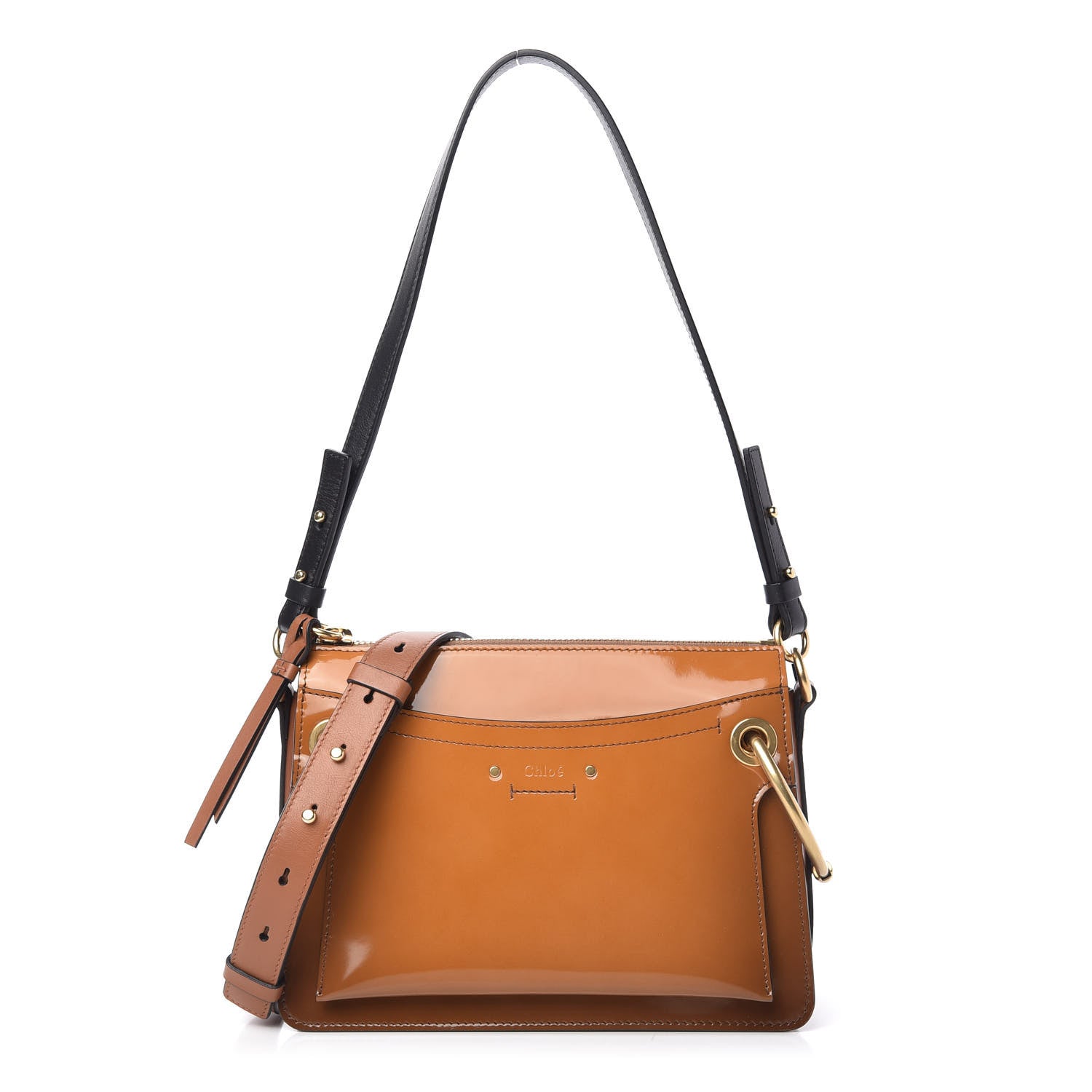 Chloe Patent Small Roy Bag Caramel 1 of 9