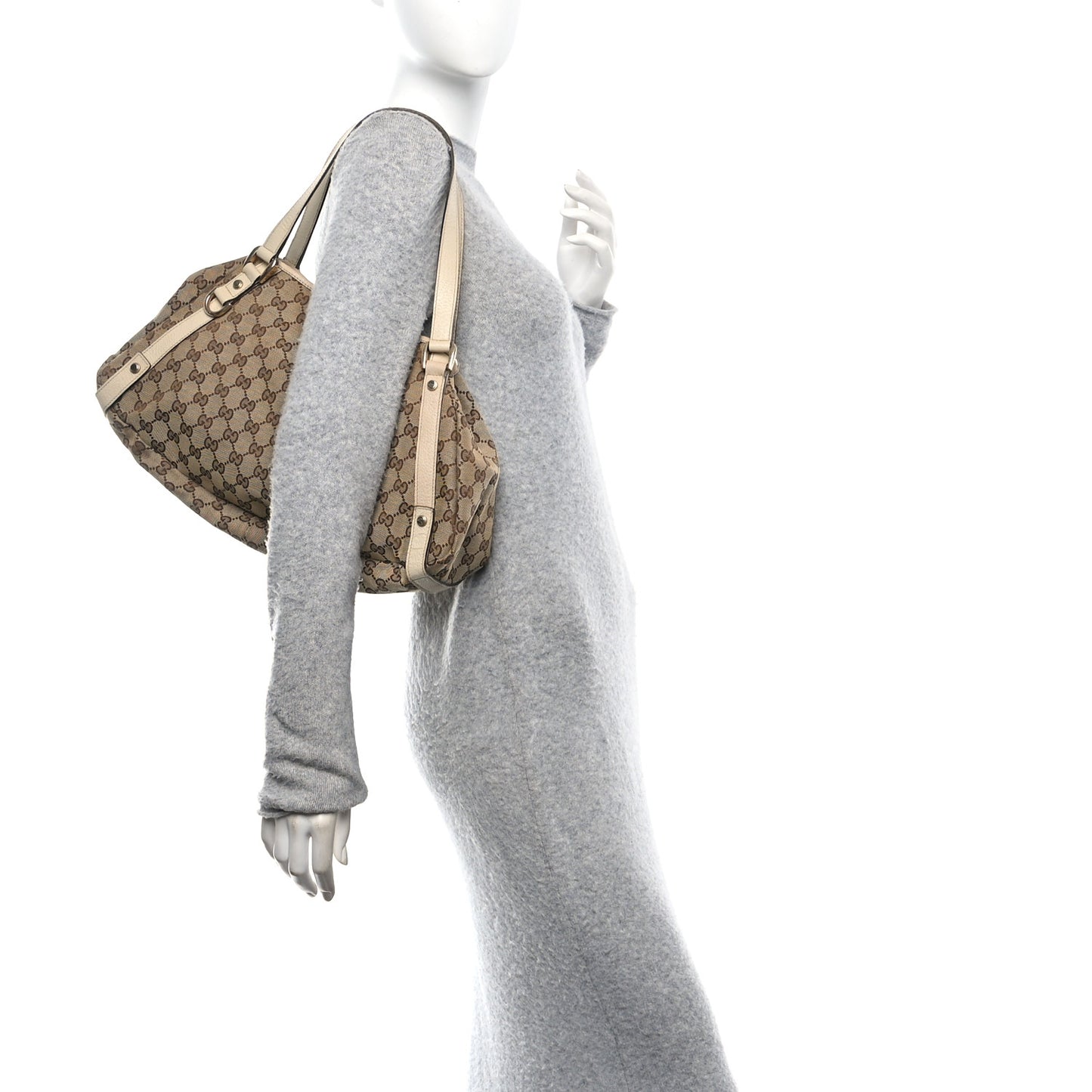 Monogram Medium Abbey Shoulder Bag Off White