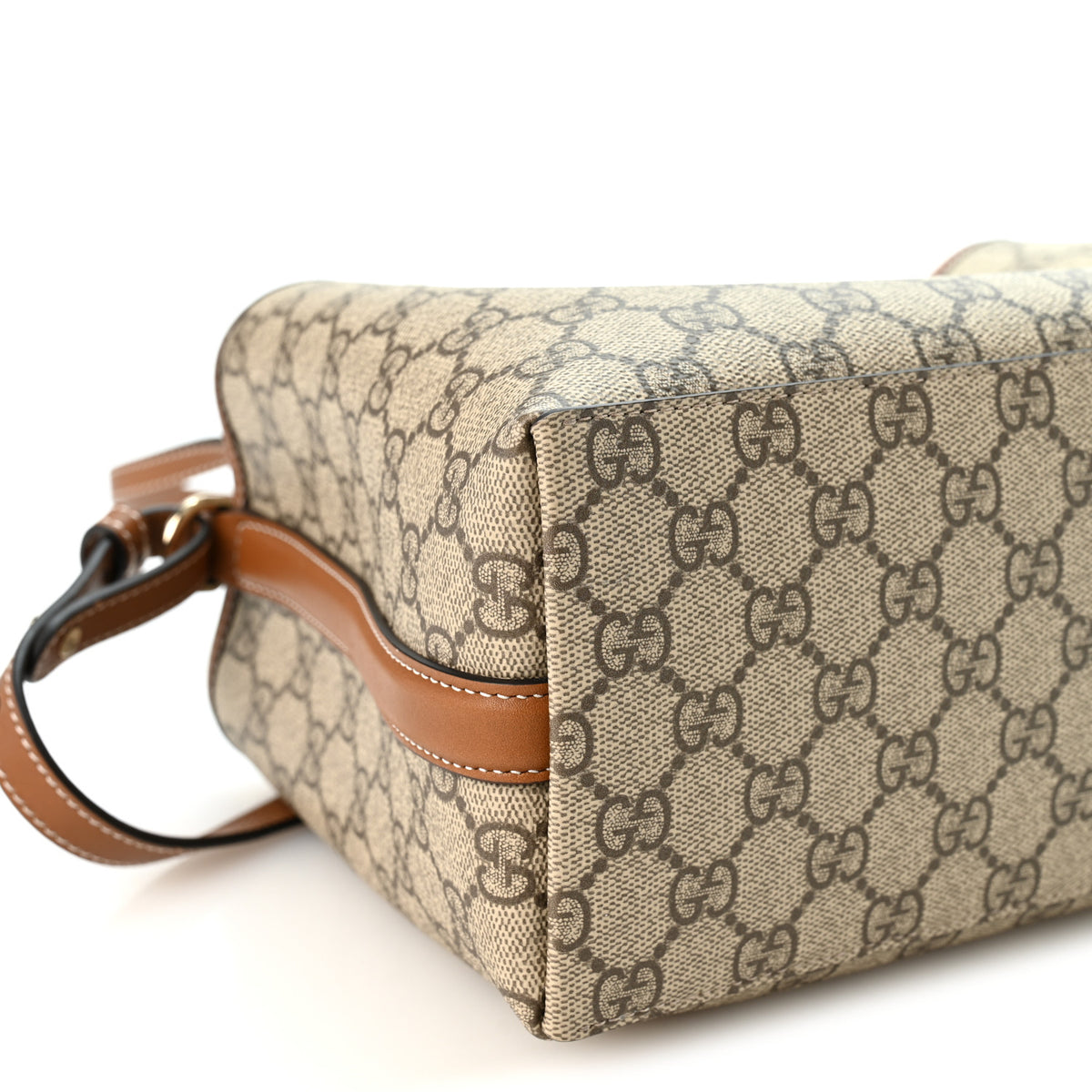 GG Supreme Monogram Emblem Medium Tote Bag Beige Dark Brown