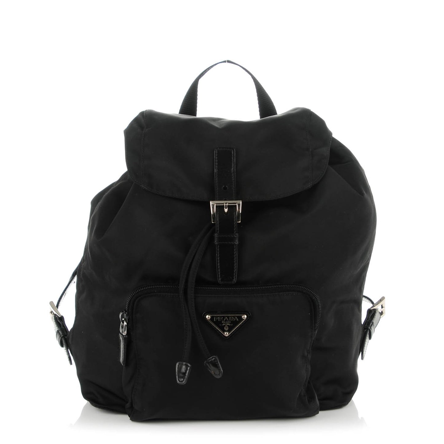 Nylon Cinch Backpack Black