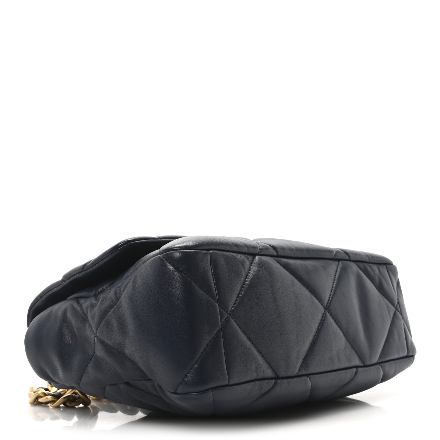 Lambskin Quilted Large Chanel 19 Flap Dark Blue
