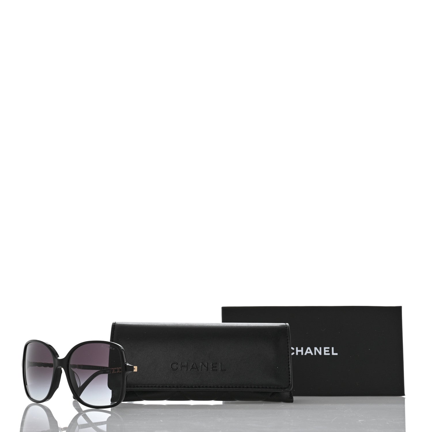 Chanel Lambskin Square Chain Sunglasses 5210-Q Black 8 of 8