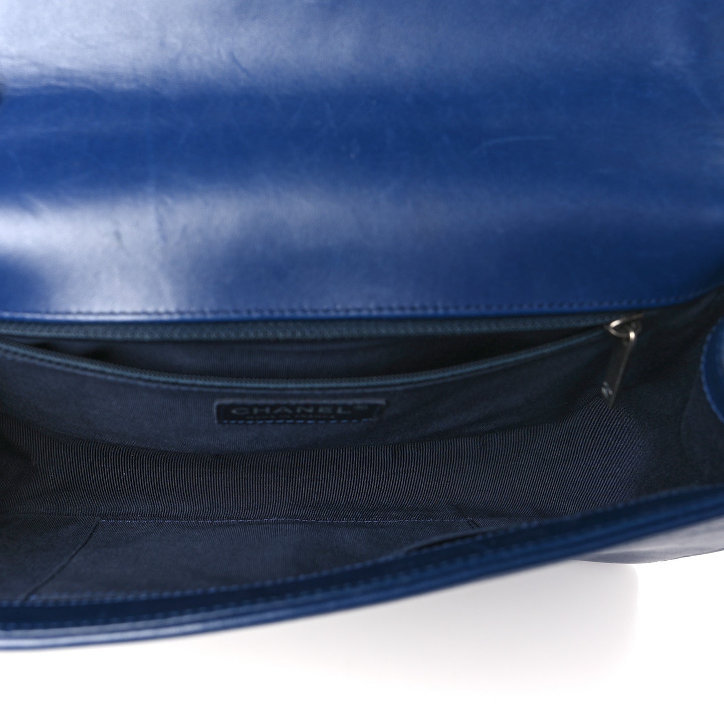 Calfskin Quilted New Medium Boy Flap Dark Blue