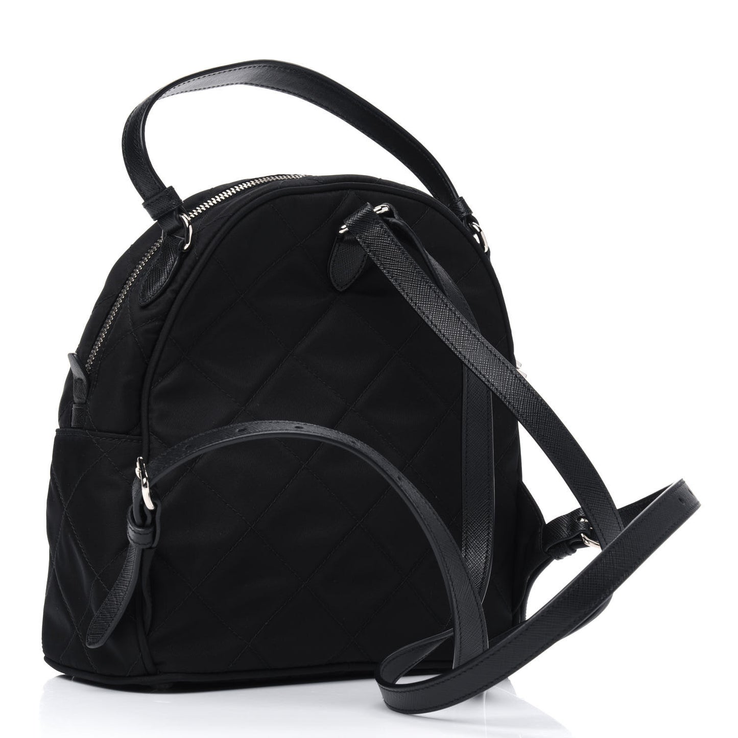 Nylon Tessuto Impuntu Quilted Backpack Black