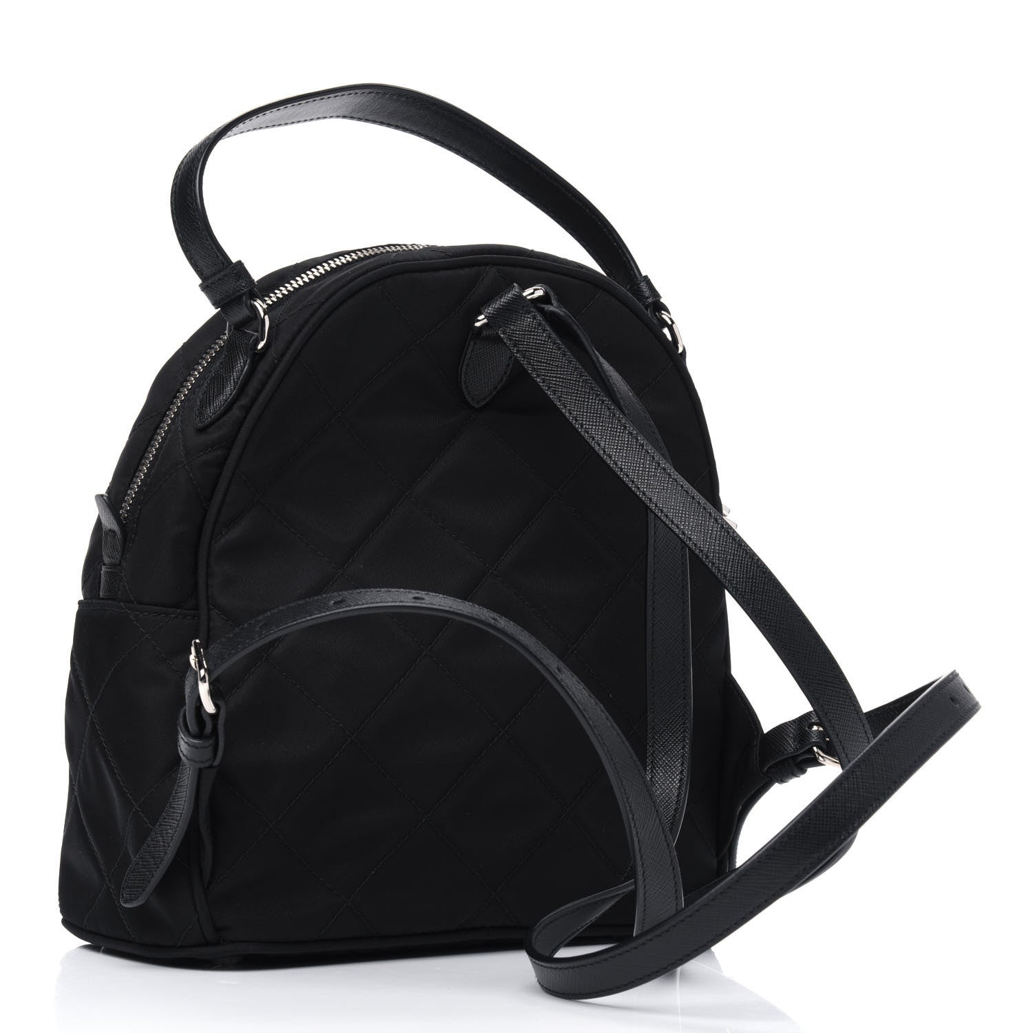 Prada Nylon Tessuto Impuntu Quilted Backpack Black 2 of 13