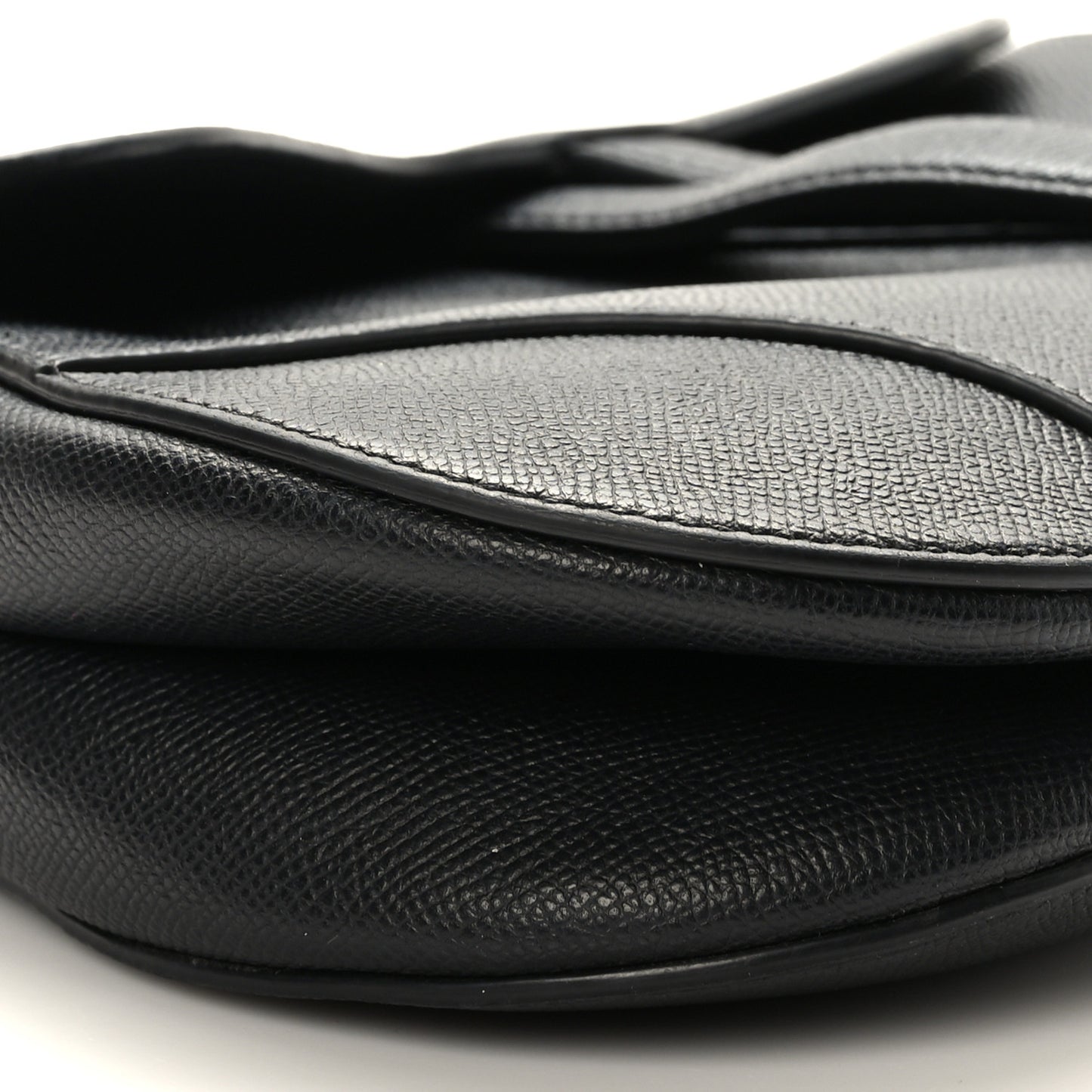 Grained Calfskin Saddle Bag Black