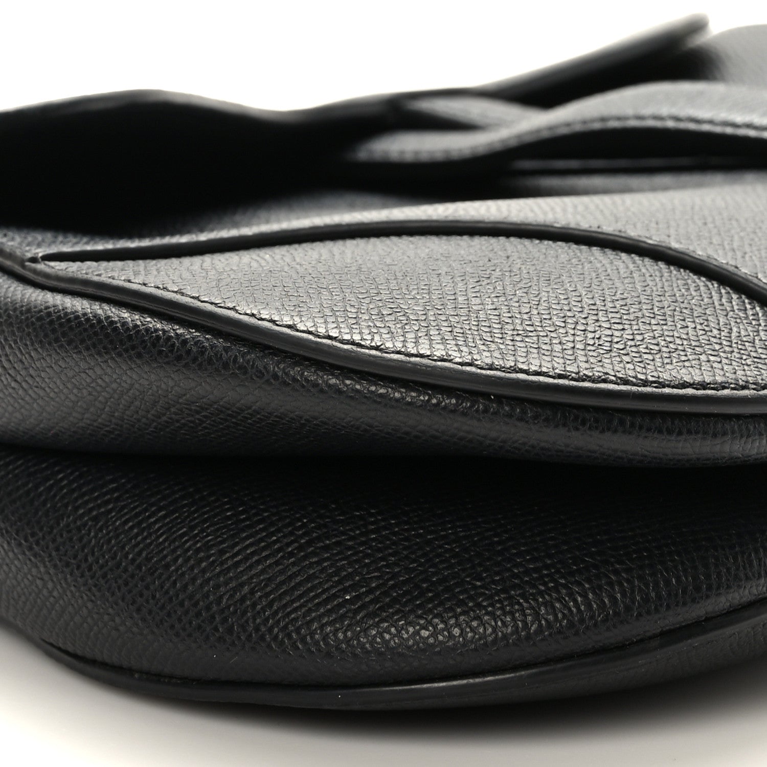 Christian Dior Grained Calfskin Saddle Bag Black 8 of 10