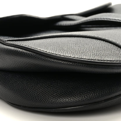 Christian Dior Grained Calfskin Saddle Bag Black 8 of 10
