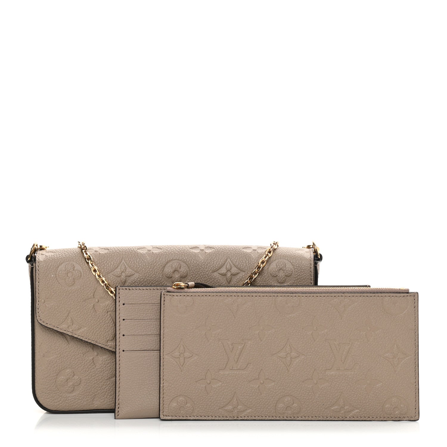 Louis Vuitton Empreinte Pochette Felicie Chain Wallet Tourterelle 1 of 12