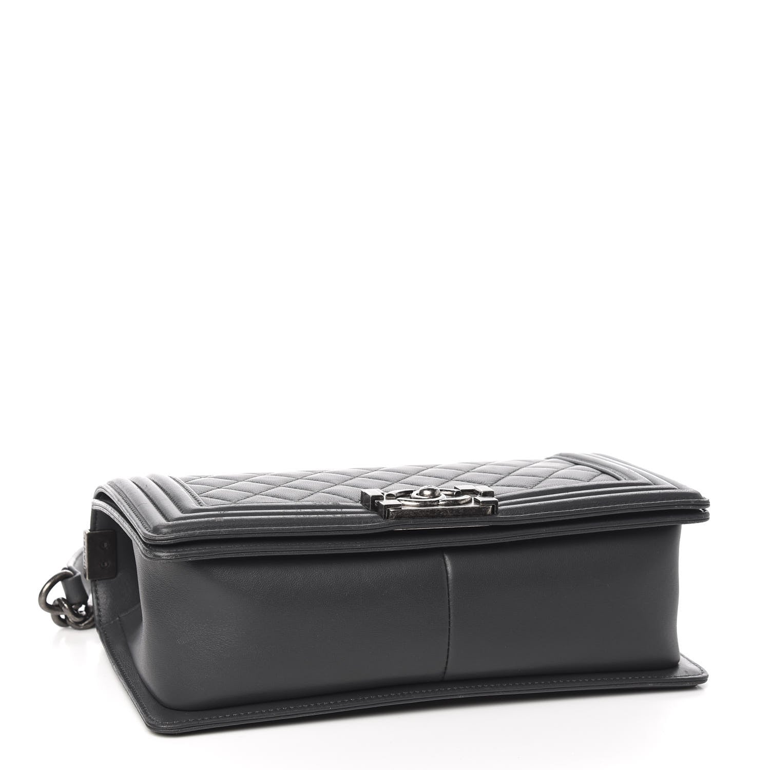 Chanel Lambskin Quilted Medium Boy Flap Dark Grey 3 of 8