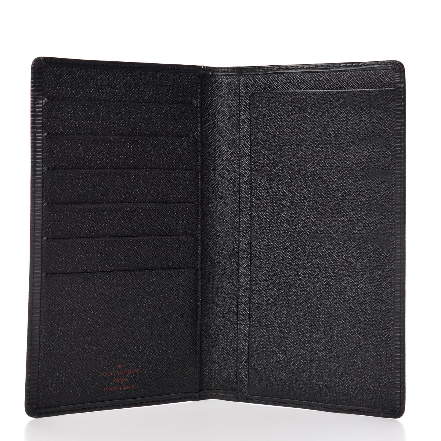 Epi Porte Chequier Cartes Credit European Checkbook Wallet Black