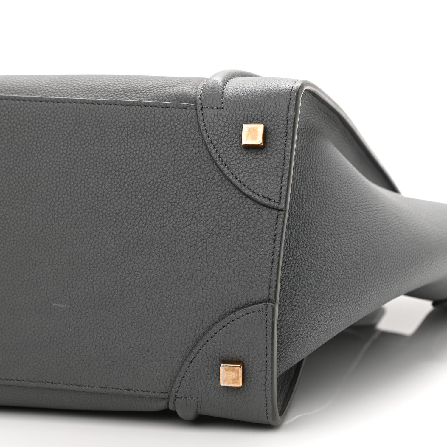 Celine Drummed Calfskin Mini Luggage Kohl 10 of 10