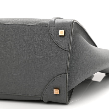 Celine Drummed Calfskin Mini Luggage Kohl 10 of 10