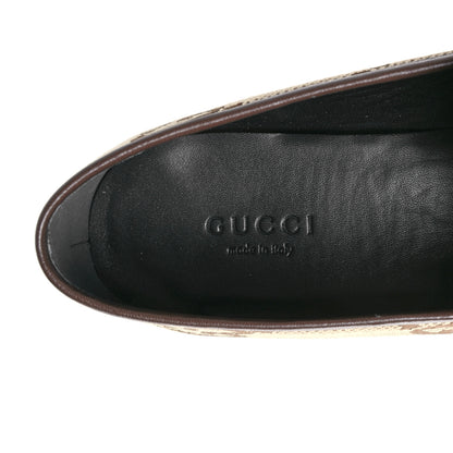Gucci Monogram Jumbo GG Malaga Kid Horsebit Womens Jordaan Loafers 37 Camel Ebony New Acero Beige 8 of 9