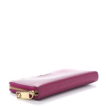 Fendi Vitello Birkin Logo Zip Around Wallet Rosa 4 of 12