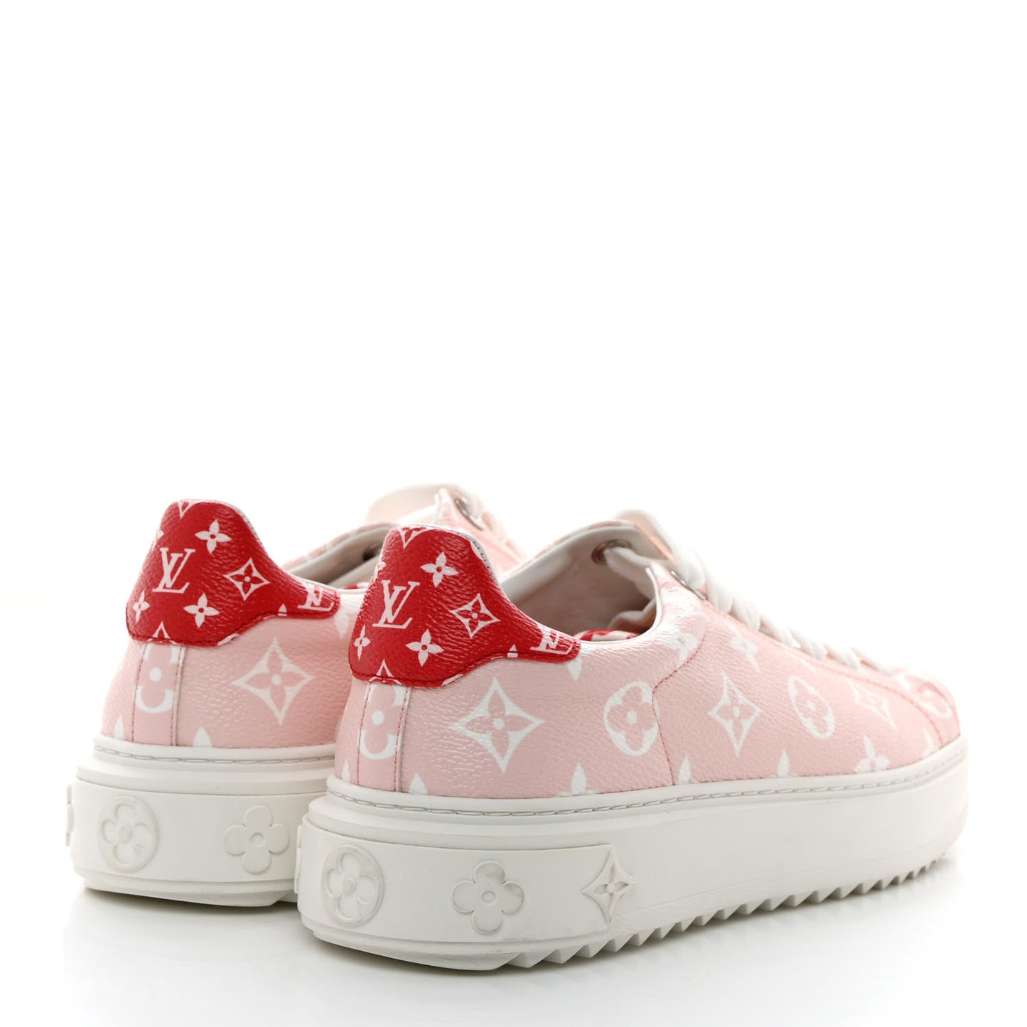 Monogram Giant Time Out Sneakers 38.5 Rose Rouge