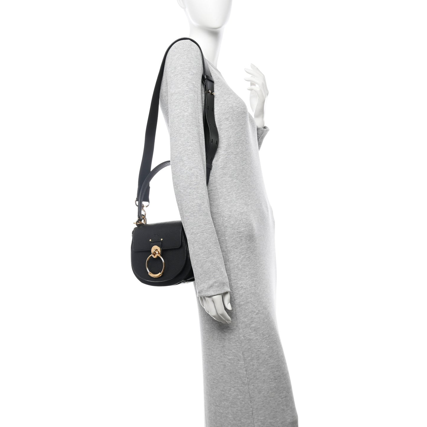 Grained Lambskin Small Tess Bag Black