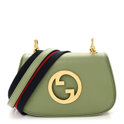 Gucci Roxy Calfskin Web Mini Blondie Shoulder Bag Salamander Green 1 of 11
