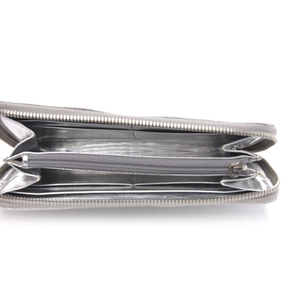 Chanel Patent Embossed CC Zip Around Wallet Silver 5 of 14