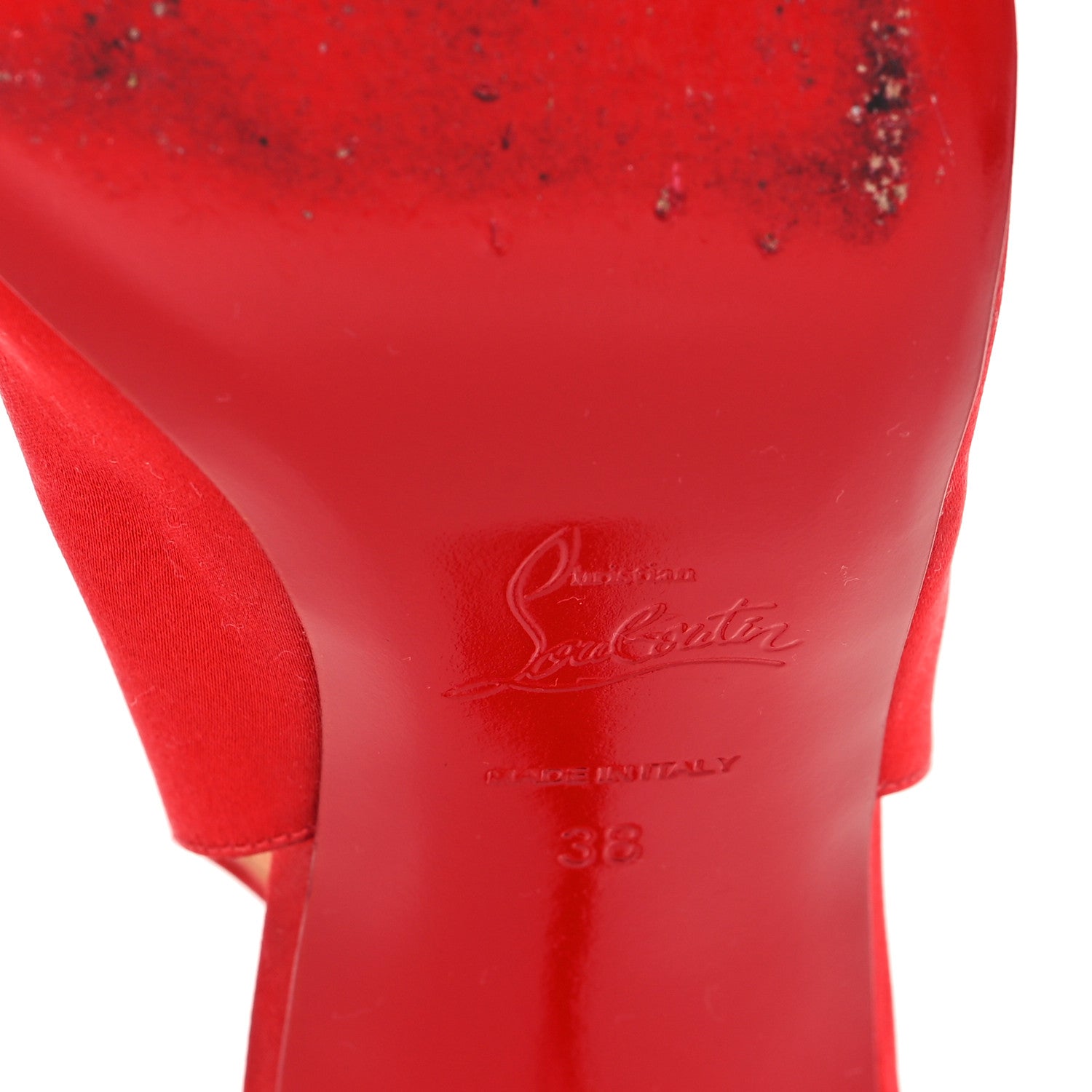 Christian Louboutin Crepe Satin Yasling 70 Slingback Pumps 38 Red 7 of 9