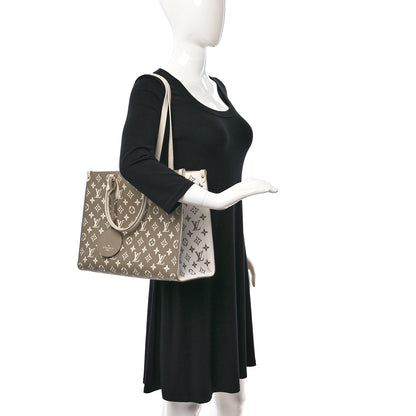Louis Vuitton Empreinte Monogram Spring In The City Onthego MM Kaki Beige Cream 2 of 17