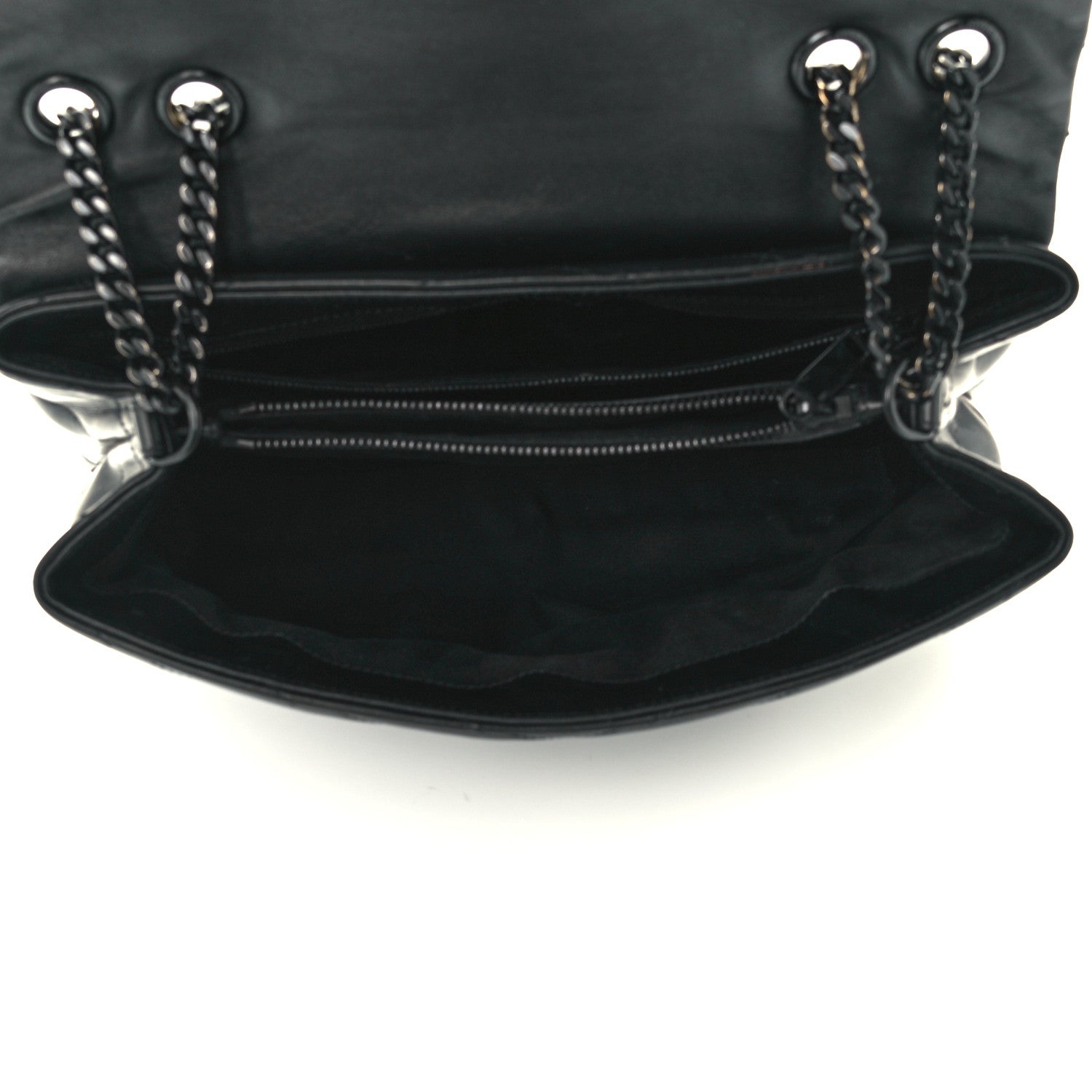 Saint Laurent Calfskin Y Quilted Monogram Medium Loulou Chain Satchel Black 7 of 11