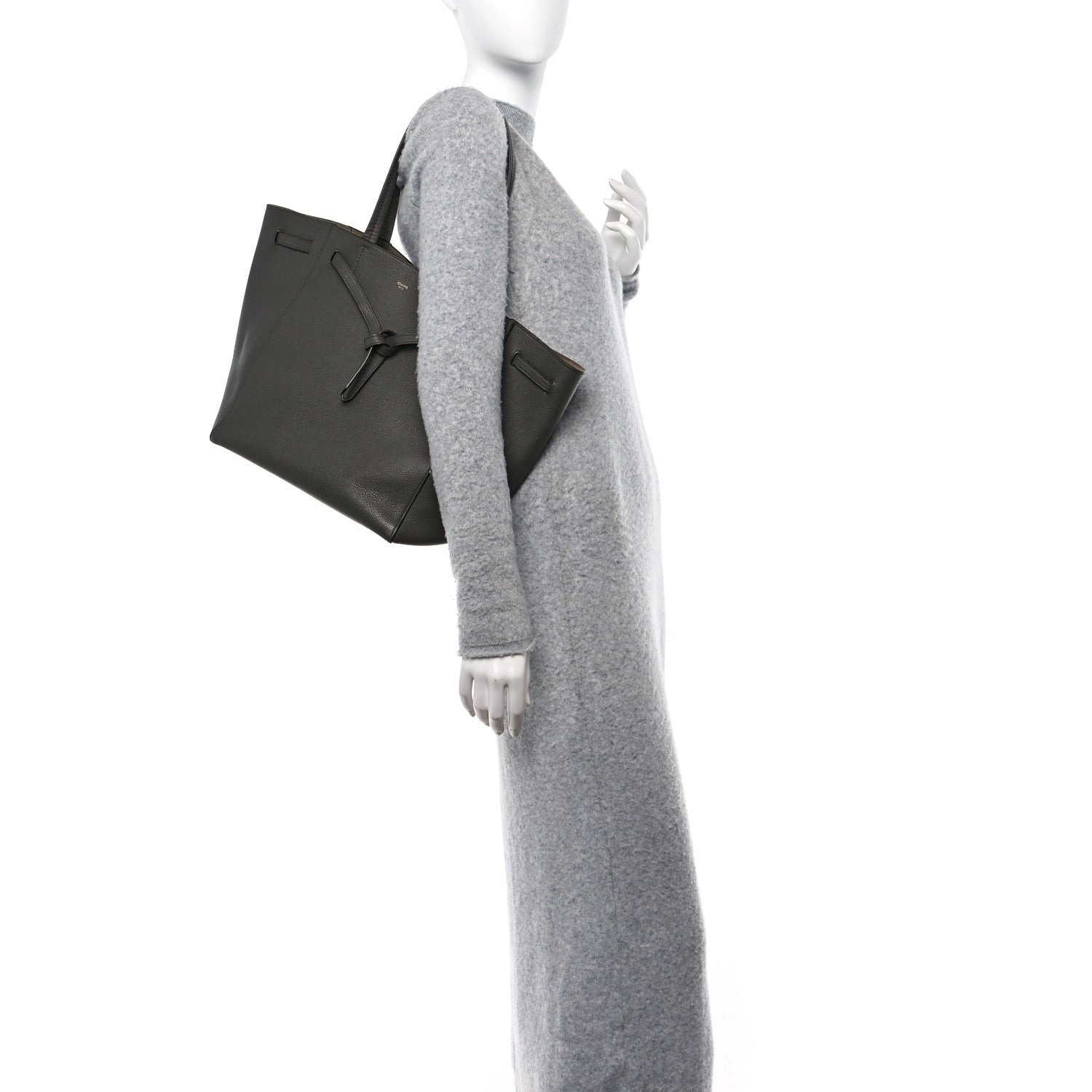 Celine Soft Grained Calfskin Small Belt Cabas Phantom Taupe 2 of 18