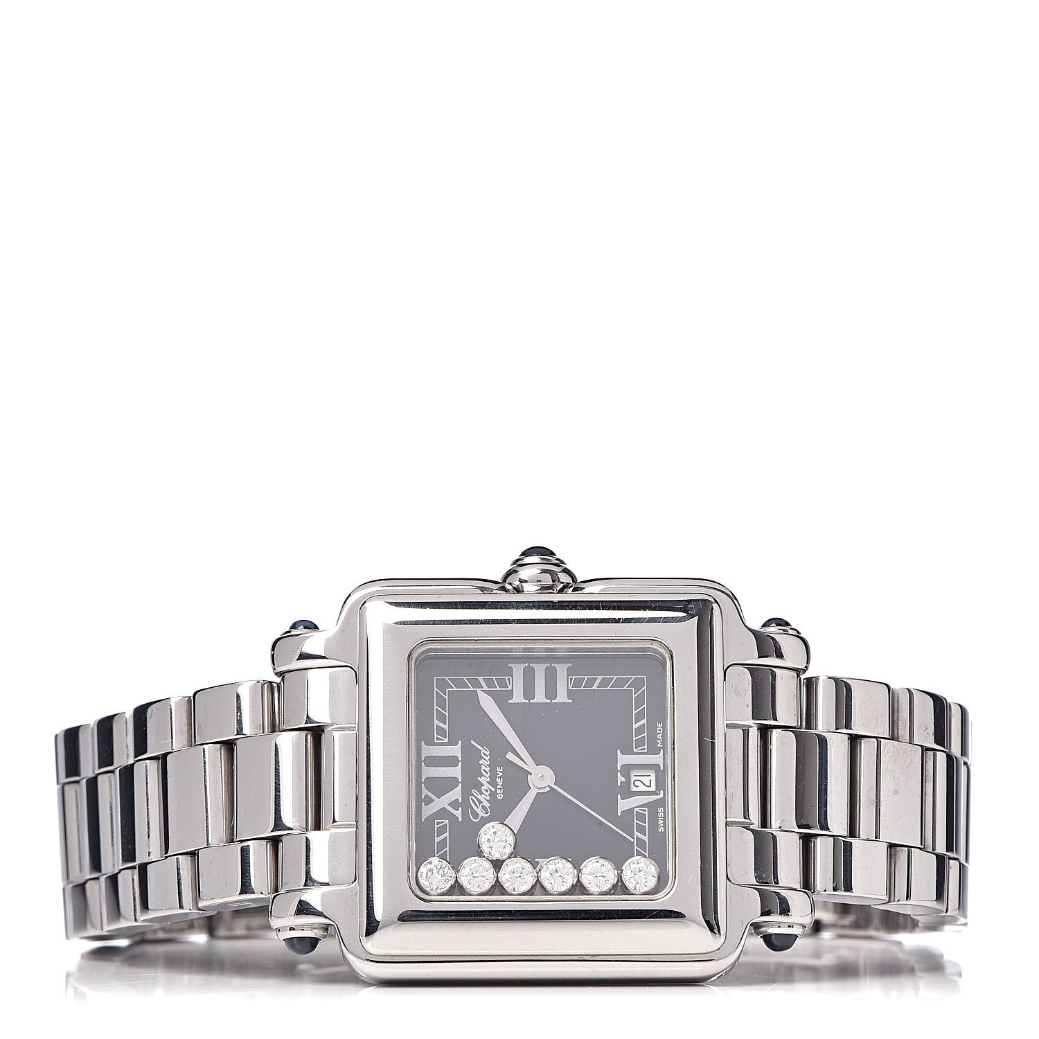 Chopard Stainless Steel 7 Diamond 27mm Happy Sport Quartz Watch Black 3 of 7