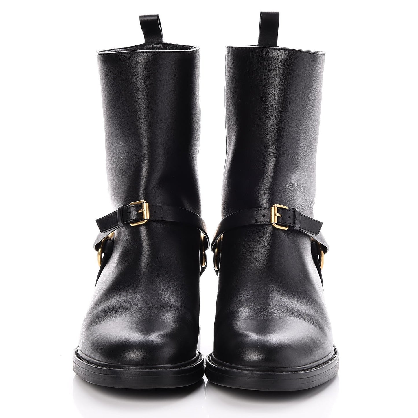 Calfskin Tess Horsebit Ankle Boots 37.5 Black