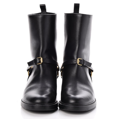 Gucci Calfskin Tess Horsebit Ankle Boots 37.5 Black 2 of 9