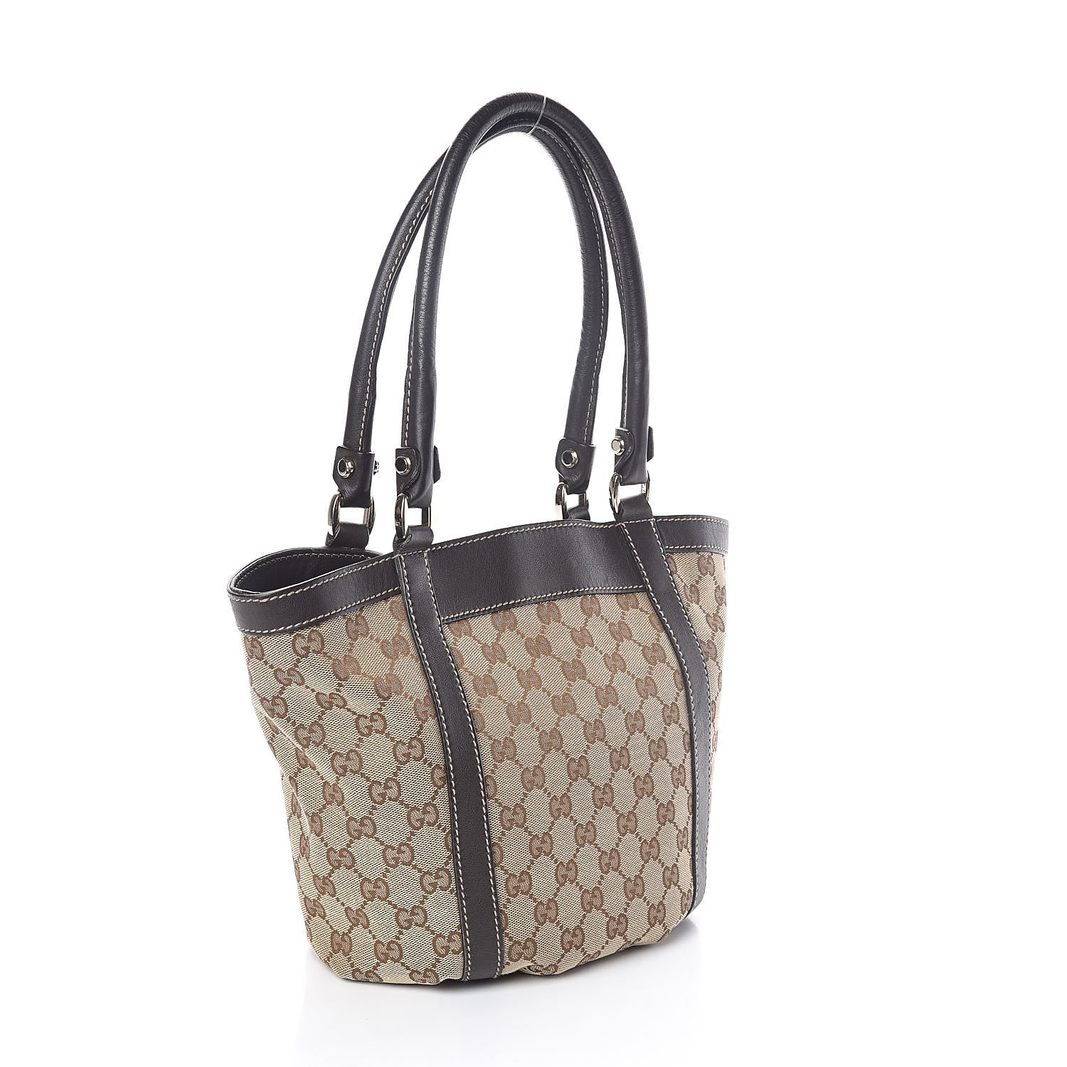 Gucci Monogram Small Gold D Ring Tote Brown 3 of 12