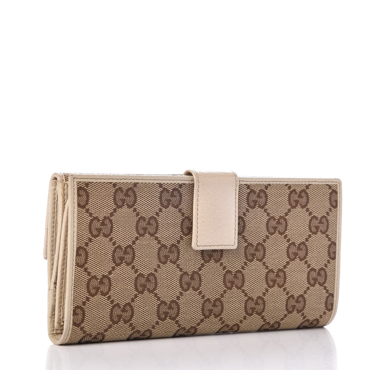 Monogram Metal Bar Continental Flap Wallet Off White