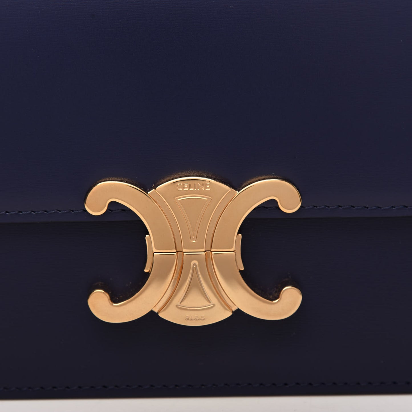 Shiny Calfskin Small Triomphe Dark Blue