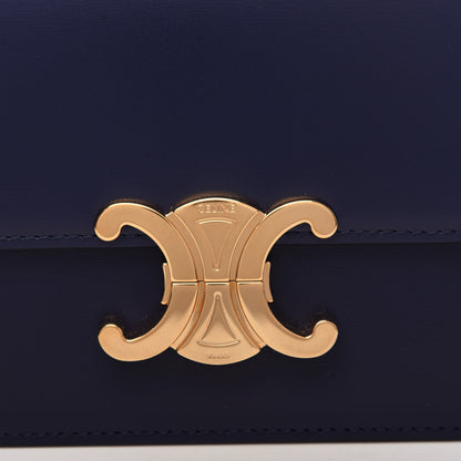 Celine Shiny Calfskin Small Triomphe Dark Blue 10 of 10