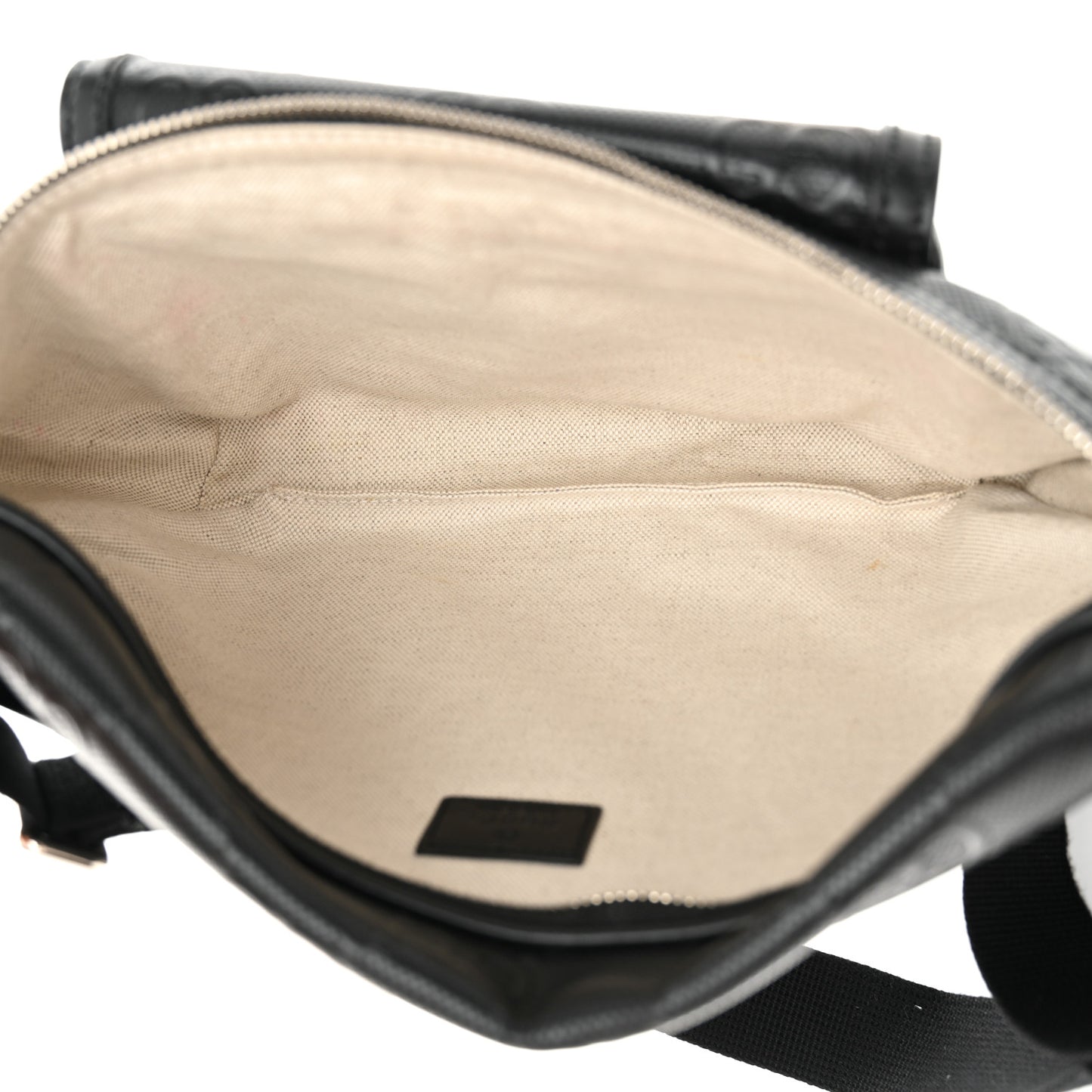 Calfskin GG Tennis Embossed Pocket Belt Bag Black