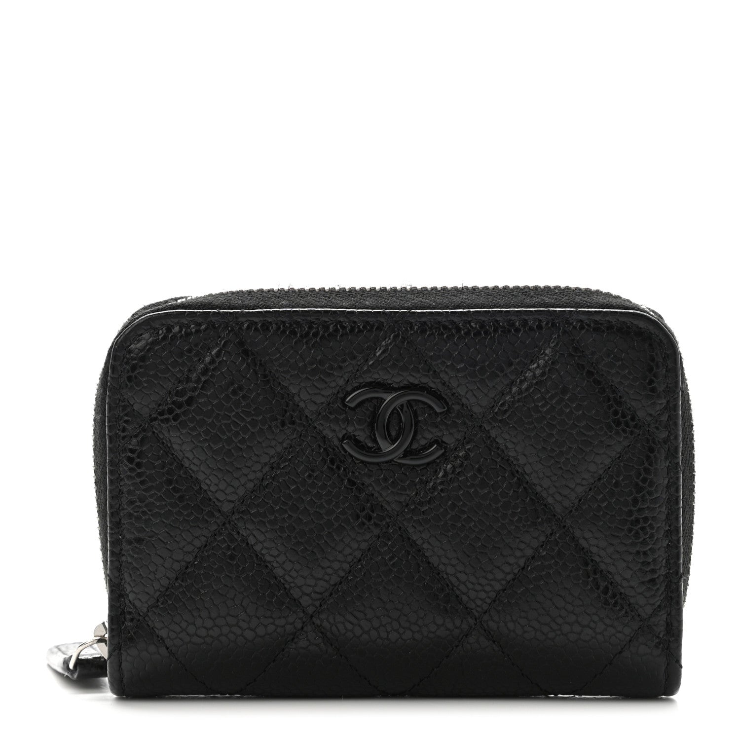 Chanel Caviar Quilted Incognito Zip Coin Purse Black 1 of 8