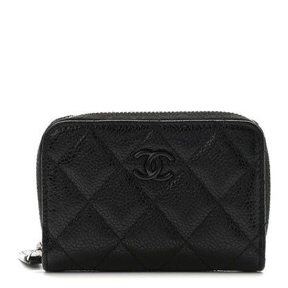 Chanel Caviar Quilted Incognito Zip Coin Purse Black 1 of 8