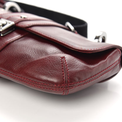 Lanvin Calfskin Flap Shoulder Bag Burgundy 9 of 10