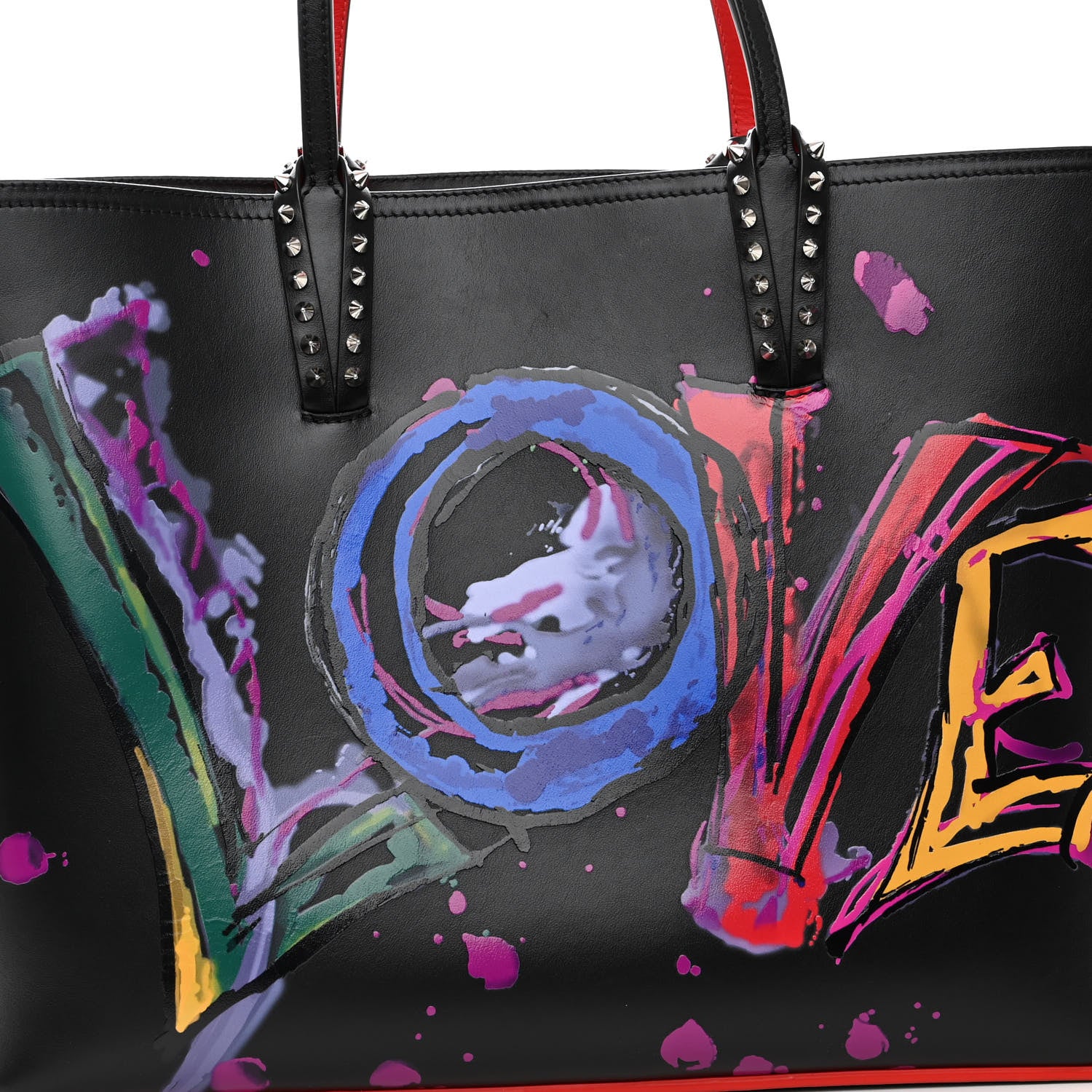 Christian Louboutin Calfskin In Love East West Cabata Tote Black Multicolor 8 of 11
